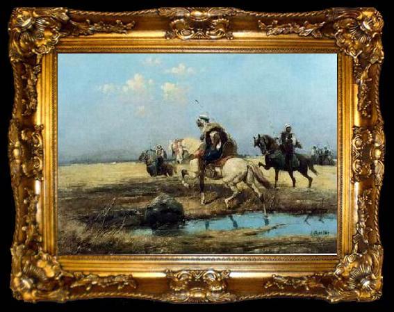 framed  unknow artist Arab or Arabic people and life. Orientalism oil paintings 105, ta009-2